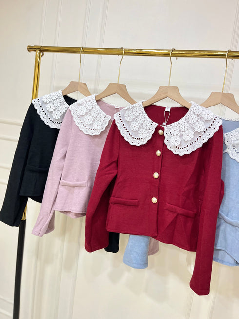 Women Peter Pan Collar Winter Cardigan